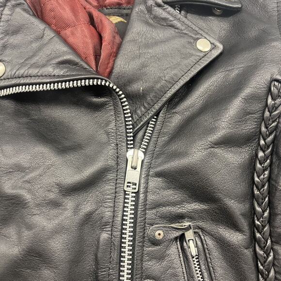 Vintage 90s Jamin Leather Heavyweight Motorcycle Jacket - Picture 2 of 4